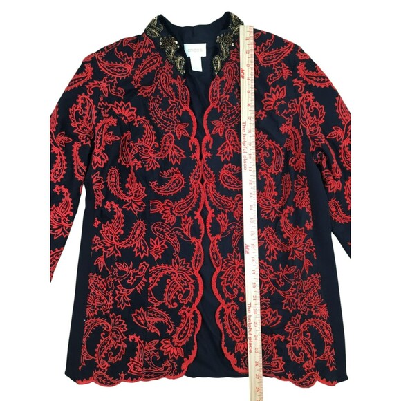 Chico's Jacket Paisley Embroidery Beaded Sequin Size S Petite Coachella Festival - Picture 16 of 16